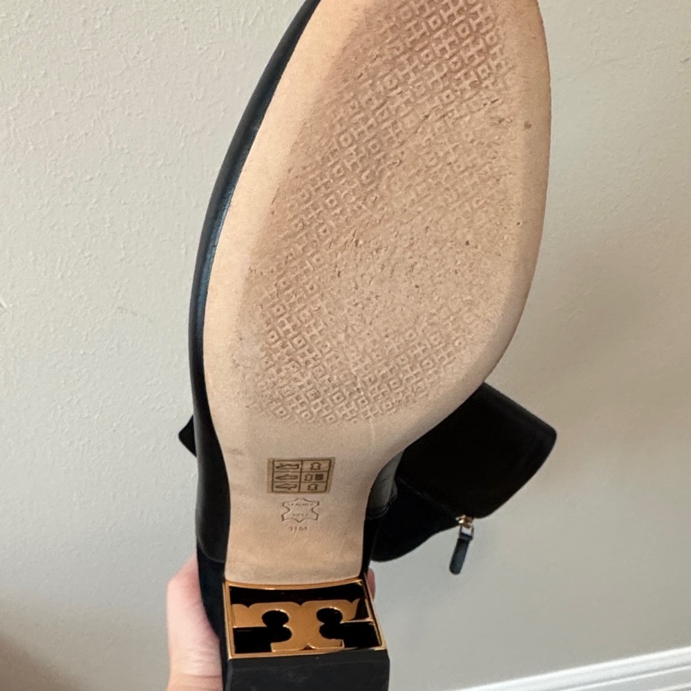 Tory Burch GIGi Leather/Suede Black Knee-High Women's Boots - Picture 3 of 4